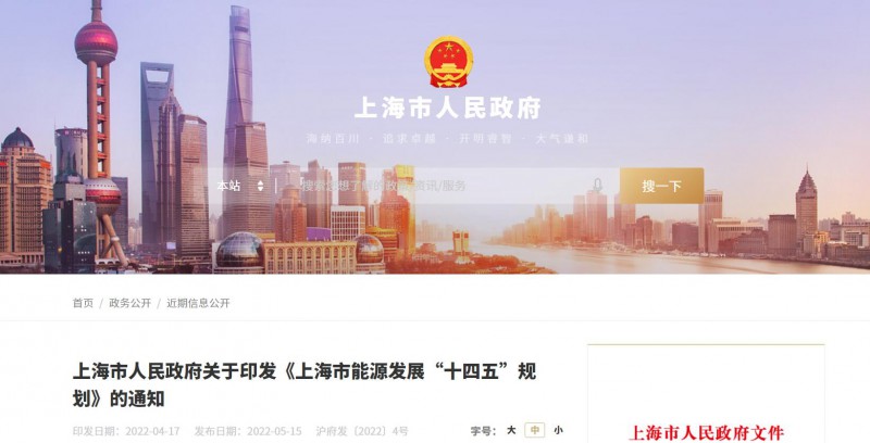 光伏新增2.7GW！上海市印發(fā)能源“十四五”規(guī)劃！