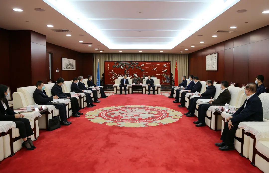 中國(guó)華電董事長(zhǎng)江毅、總經(jīng)理葉向東會(huì)見中國(guó)大唐董事長(zhǎng)鄒磊、總經(jīng)理劉明勝