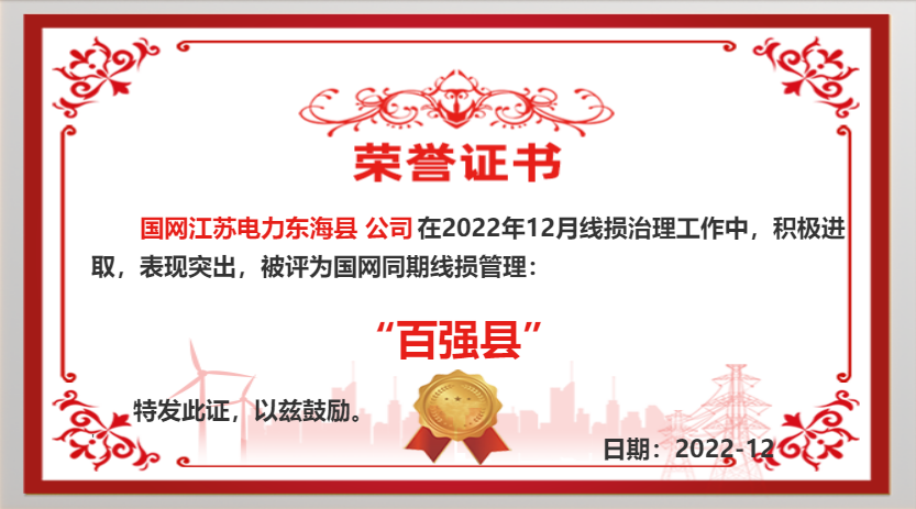 國網(wǎng)東?？h供電公司同期線損工作再獲佳績