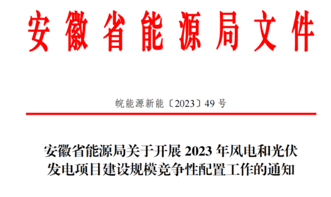 150萬千瓦！安徽省2023年風(fēng)電項目建設(shè)規(guī)模競配方案公布